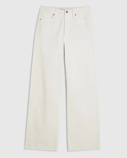 White High Waisted Relaxed Straight Jeans