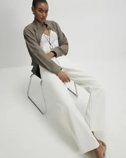 White High Waisted Relaxed Straight Jeans
