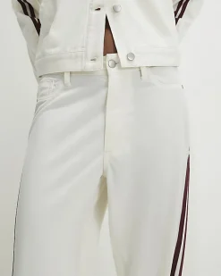White Hybrid Relaxed Straight Leg Jeans