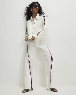White Hybrid Relaxed Straight Leg Jeans