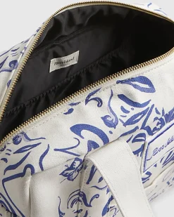 White Ibiza Print Holdall Bag