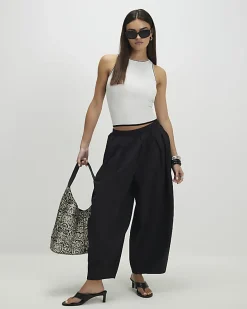White Knit Ribbed Tipped Vest Top