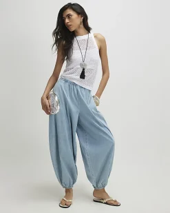 White Knitted Pointelle Sequin Vest Top