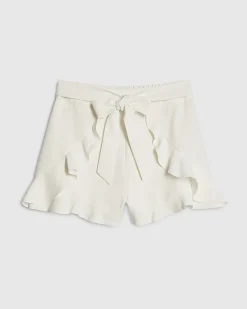 White Layered Frill Shorts