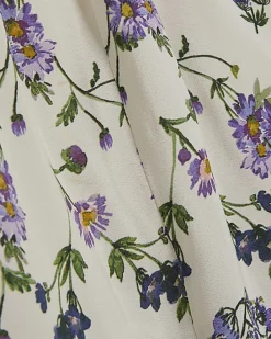 White Long Sleeve Floral Mini Dress