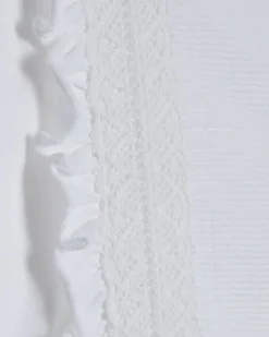 White Long Sleeve Frill Trim Smock Jersey Top