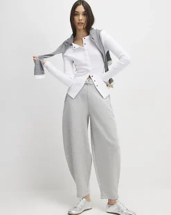 White Long Sleeve Ribbed Popper Top