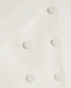 White Long Sleeve Short Cape Blazer