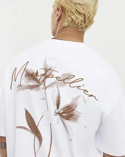 White Montpellier Floral Crew Neck T-Shirt