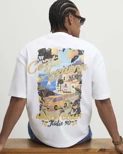 White Oversized Fit Costa Azzurra T-Shirt
