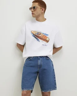 White Oversized Fit Cruise Boat T-Shirt