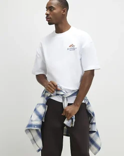 White Oversized Fit Darts Midweight T-Shirt
