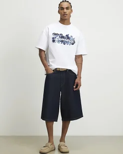White Oversized Fit Floral Luminis T-Shirt
