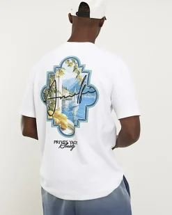 White Oversized Fit Fruit Graphic T-Shirt