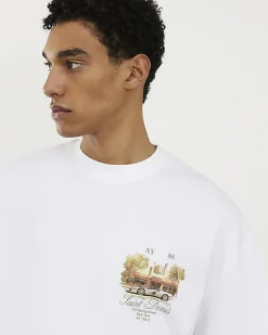 White Oversized Fit Graphic T-Shirt