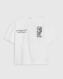 White Oversized Fit Lightweight Print T-shirt