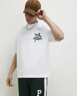 White Oversized Fit Lightweight Print T-Shirt