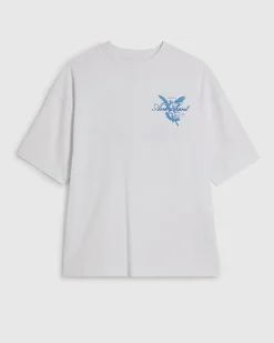 White Oversized Fit Midweight Print T-Shirt