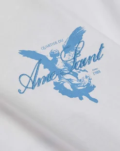 White Oversized Fit Midweight Print T-Shirt