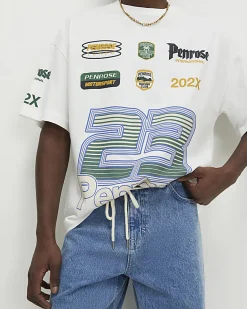 White Oversized Fit Penrose 23 T-Shirt