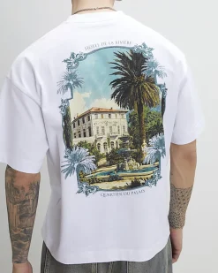White Oversized Fit Riviere Hotel T-Shirt