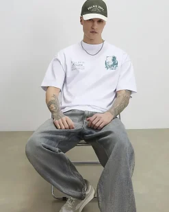 White Oversized Fit Riviere Hotel T-Shirt