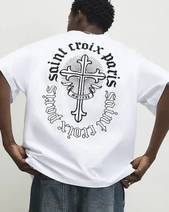 White Oversized Fit Saint Croix Paris T-Shirt