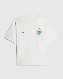 White Oversized Fit St Tropez Keyhole T-Shirt
