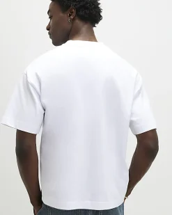 White Oversized Floral Midweight T-Shirt