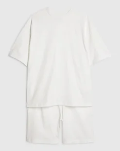 White Oversized T-Shirt And Shorts Set