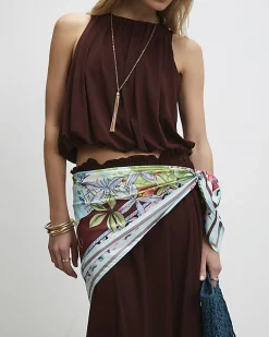 White Palm Tree Large Scarf