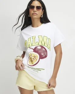 White Palma Boyfriend Fit T-Shirt
