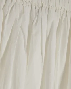 White Poplin Bubble Hem Skirt