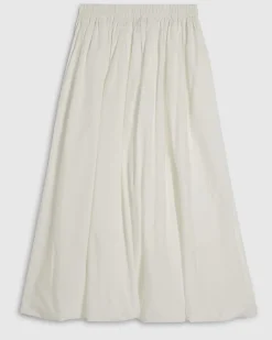 White Poplin Bubble Hem Skirt