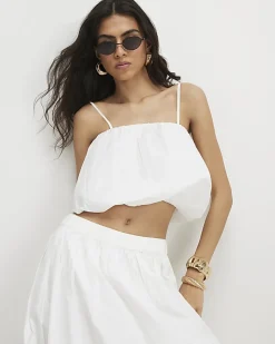 White Poplin Bubble Top
