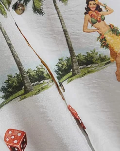 White Regular Fit Hula Hawaiian Shirt