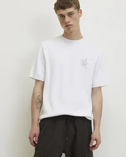 White Regular Fit Knitted T-Shirt