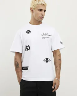 White Regular Fit Lightweight Graphic T-Shirt