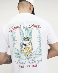 White Regular Fit Marina Grande Boat T-Shirt