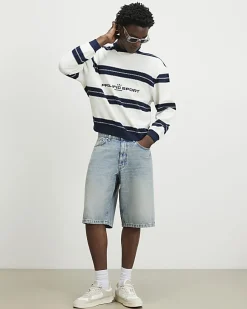 White Regular Fit Prolific Stripe Sweatshirt