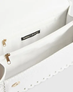 White Scalloped Edge Shoulder Bag