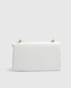 White Scalloped Edge Shoulder Bag