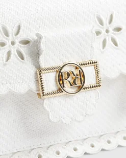 White Scalloped Edge Shoulder Bag
