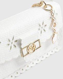 White Scalloped Edge Shoulder Bag