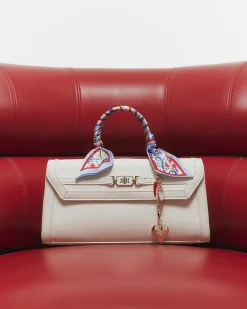 White Scarf Charm Tote Bag