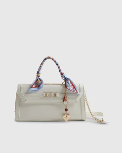 White Scarf Charm Tote Bag