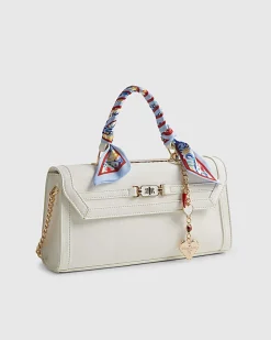 White Scarf Charm Tote Bag