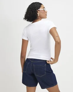 White Short Sleeve Glam Football Baby T-Shirt