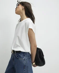White Short Sleeve Loose Fit Top