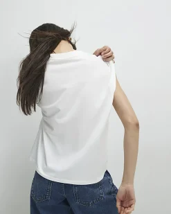 White Short Sleeve Loose Fit Top